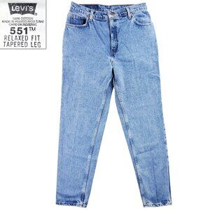 Levi's 551 Jeans Vintage 90s USA High Waist Relaxed Tapered Women 14 Long 33x32